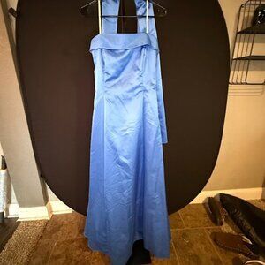 Urban Girl Nites Blue Strapless Dress Neck Scarf